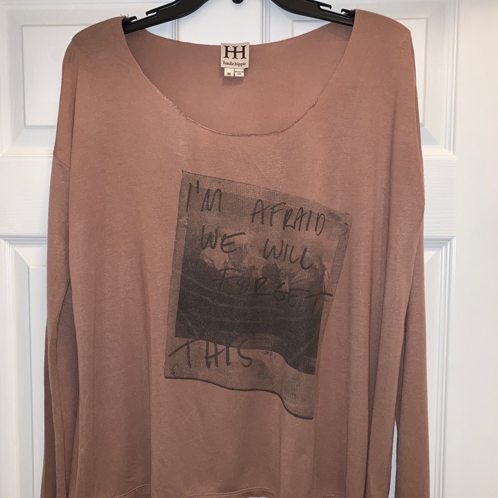 Haute Hippie Long Sleeve Graphic Tee